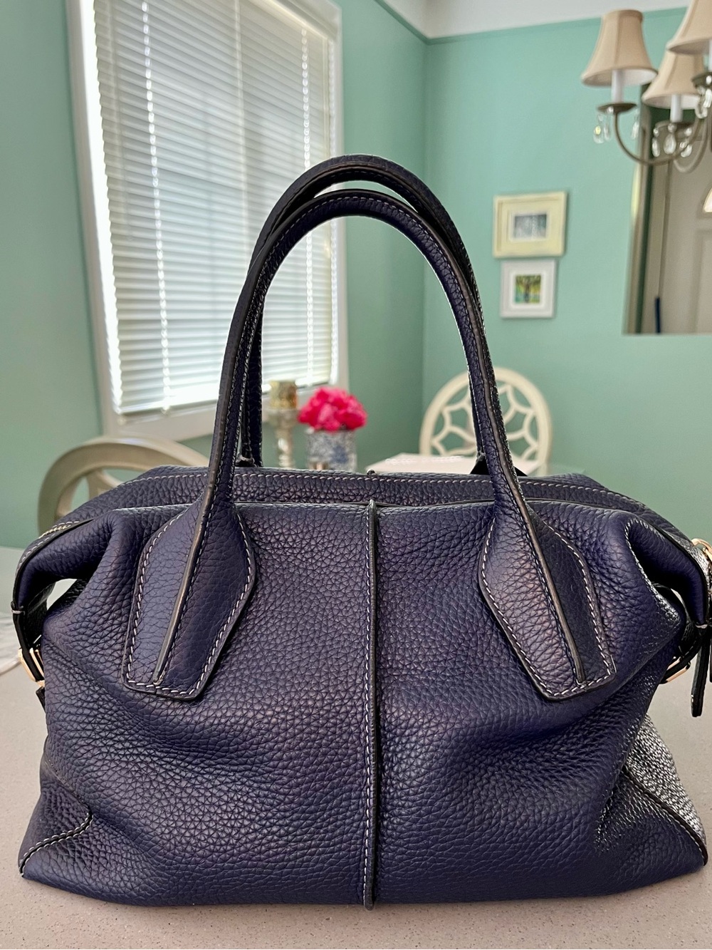 Tod's Blue Leather Handbag